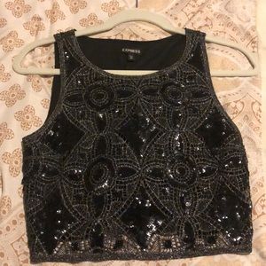 black sparkly crop top